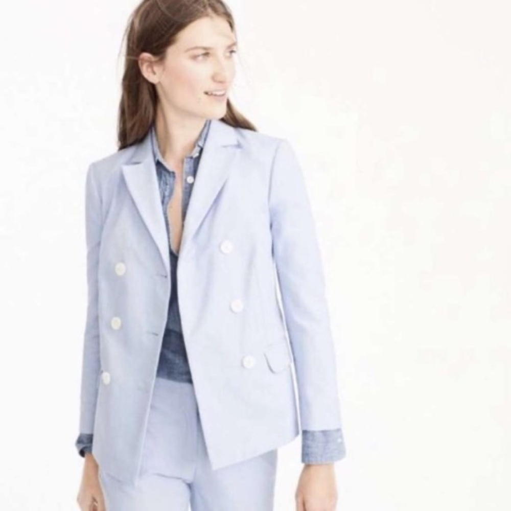 JCrew Light Blue Double Breasted Suiting 14